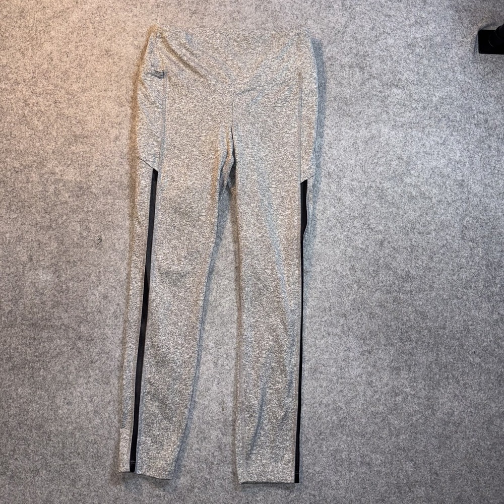 PINK Active High Waist Leggings Medium Gray Heather Mesh Trim